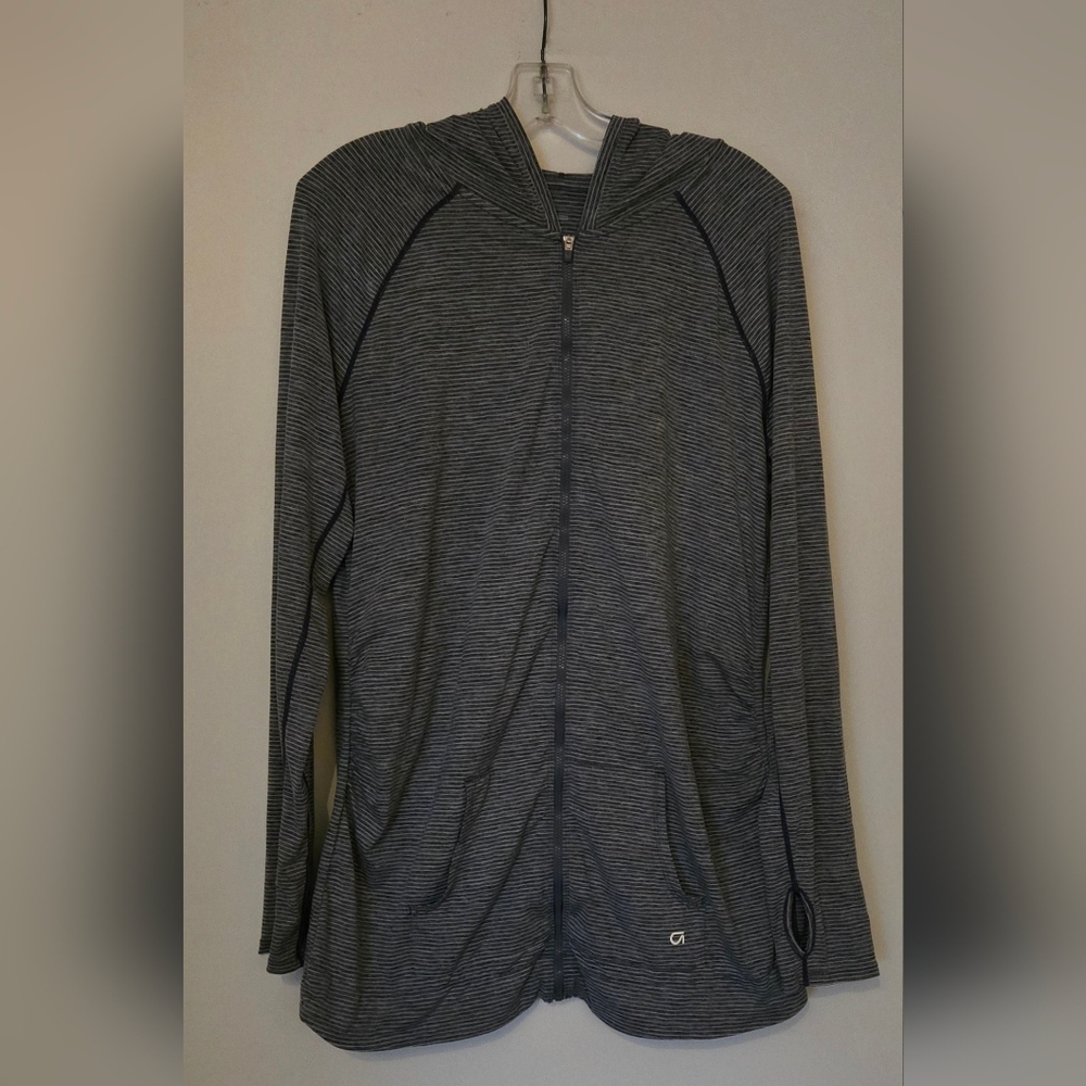VEUC - Gap Maternity Hoodie - Blue/Grey & White Stripes; Size Large; Breathable